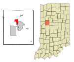 Tippecanoe County Indiana Incorporated and Unincorporated areas West Lafayette Highlighted